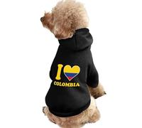 I Love Colombia Flag Printed Dog Hoodie Breathable Soft Cat Sweatshirt for Small Medium Large XL
