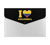 I Love Colombia Flag Printed File Folders with Fasteners Accordion File Organizer for Home Office Documents Contract