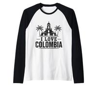 I Love Colombia Raglan Baseball Tee