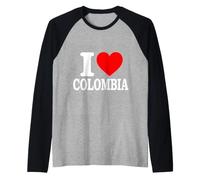 I Love Colombia Raglan Baseball Tee