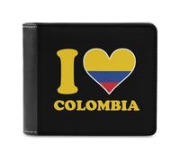 I Love Colombia1 Flag Funny Men's Wallet Soft Lightweight Bifold Wallets | Novelty Printed Front Pocket Wallets with ID Credit Card Holder