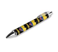 I Love Colombia1 Flag Novelty Retractable Ballpoint Pen 1 PCS | Funny Black Ink Round Barrel Fine Line Point Pens 0.5mm