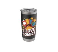 I Love Comics Burst Star Pop Art Stainless Steel Insulated Tumbler
