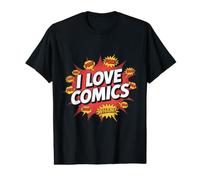 I Love Comics Pow Bam Wham Text Value Graphic T-Shirt