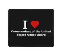 I Love Commandant Of The United States Coast Guard Mousemat With Stitched Edges Desk Mat Portable Mouse Mat For Computer Studying Laptop 25X30Cm