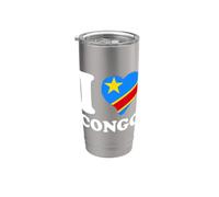 I Love Congo Heart Congolese Roots DRC Republic of Congo Stainless Steel Insulated Tumbler