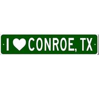 I Love Conroe, Texas Metal Wall Decor City Limit Sign