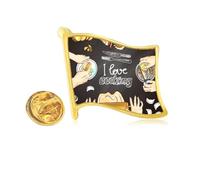 I love cooking Dumplings Potato Golden Metal Flag Lapel Pin Badge
