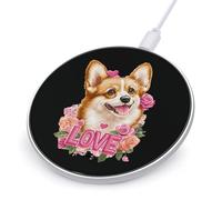 I Love Corgi Dog Wireless Charger Pad 10W Max Compatible with iPhone Portable Fast Charging Station