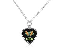 I Love Corn Urn Necklace for Ashes Pet Dog Cat Cremation Jewellery Alloy Memorial Keepsake Pendant