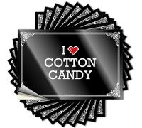I Love Cotton Candy Lake Life Decor Essentials DIY | Funky Sticker Bottle Removable Vinyl Sticker Decal(8X12CM)
