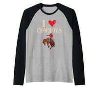 I Love Cowboys / Prairie Cowboy - Girl Raglan Baseball Tee
