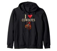 I Love Cowboys / Prairie Cowboy - Girl Zip Hoodie