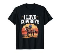 I Love Cowboys Riding Into The Sunset Value Graphic T-Shirt