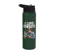 I Love Cowboys Western Themed Design Stainless Steel Insulated Water Bottle