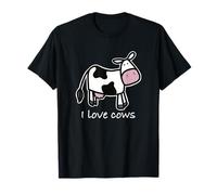 I Love Cows Kawaii Cute Cartoon Cow T-Shirt