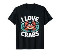 I Love Crabs Cute Cartoon Sea Creature T-Shirt