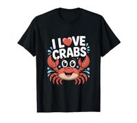 I Love Crabs Playful Sea Creature Delight Value Graphic T-Shirt