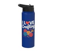 I Love Crafting Yarn Scissors Enthusiast Stainless Steel Insulated Water Bottle