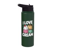 I Love Cream Fun Ice Cream Scoops Art Stainless Steel Insulated Water Bottle