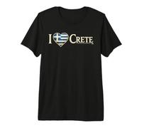 I Love Crete Greece Flag Heart Island Pride Design Premium T-Shirt