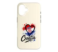 I Love Croatia Vacation Travel Flag Heart Tourist Souvenir Case for iPhone 16
