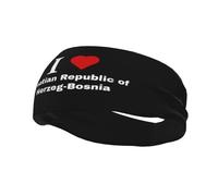 I Love Croatian Republic of Herzeg-Bosnia Headbands Men Women Non Slip Wicking Sports Sweatband for Gym Basketball Yoga Hairbands