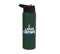 I Love Crows Enthusiast Birdwatcher Stainless Steel Insulated Water Bottle