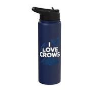 I Love Crows Enthusiast Birdwatcher Stainless Steel Insulated Water Bottle