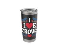 I Love Crows Heart Birds Enthusiasts Stainless Steel Insulated Tumbler