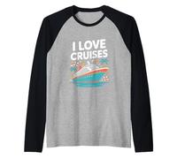 I Love Cruises Nautical Vacation Vibes Raglan Baseball Tee