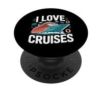 I Love Cruises Ocean Paradise Vacation Fun PopSockets Adhesive PopGrip