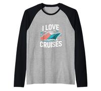 I Love Cruises Ocean Paradise Vacation Fun Raglan Baseball Tee