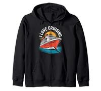 I Love Cruising Ocean Getaway Fun Zip Hoodie