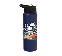 I Love Cruising Ocean Voyage Travel Fun Stainless Steel Insulated Water Bottle