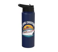 I Love Cruising Sun Sea Design Stainless Steel Insulated Water Bottle