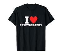 I Love Cryptography | red Heart | Love | Cyber Security T-Shirt