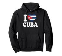 I Love Cuba Cuban Flag Heart Pullover Hoodie