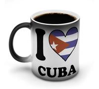 I Love Cuba Heart Cute Ceramic Coffee Mug Heat Sensitive Color Changing Cups for Office Home