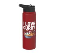 I Love Curry Enthusiast Bowl Design Stainless Steel Insulated Water Bottle