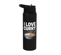 I Love Curry Enthusiast Bowl Design Stainless Steel Insulated Water Bottle
