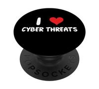 I Love Cyber Threats - Heart - Info Sec Security IT Tech PopSockets Adhesive PopGrip