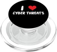 I Love Cyber Threats - Heart - Info Sec Security IT Tech PopSockets PopGrip for MagSafe
