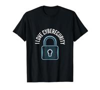 I Love Cybersecurity Binary Lock Design Value Graphic T-Shirt, Men, Black, M