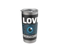 I Love Cybersecurity Eye Lock Technology Circuit Stainless Steel Insulated Tumbler