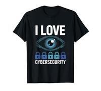 I Love Cybersecurity Eye Locks Design Value Graphic T-Shirt