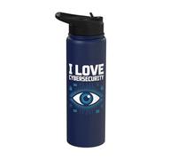 I Love Cybersecurity Tech Enthusiast Stainless Steel Insulated Water Bottle