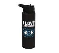 I Love Cybersecurity Tech Enthusiast Stainless Steel Insulated Water Bottle