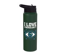 I Love Cybersecurity Tech Enthusiast Stainless Steel Insulated Water Bottle