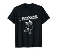 I Love Cycling in The Netherlands Windmill Tulip Bike T-Shirt